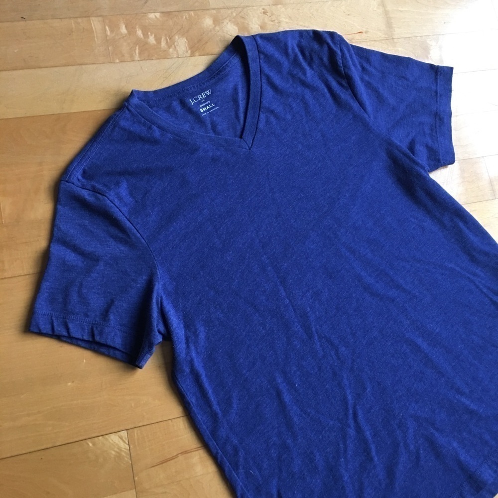 J Crew V-Neck Classic Tee, Royal Blue, Size S